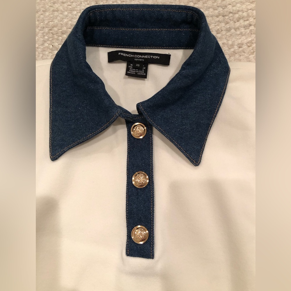 French Connection: Denim Collard Sweater. XS. New without tags! Perfect! - Picture 7 of 9